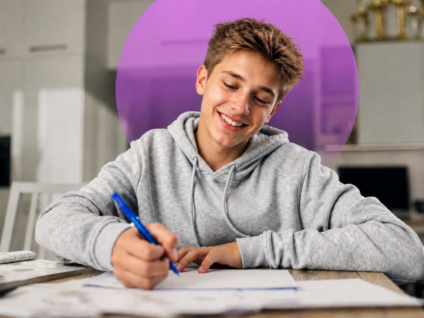Smiling UK GCSE student